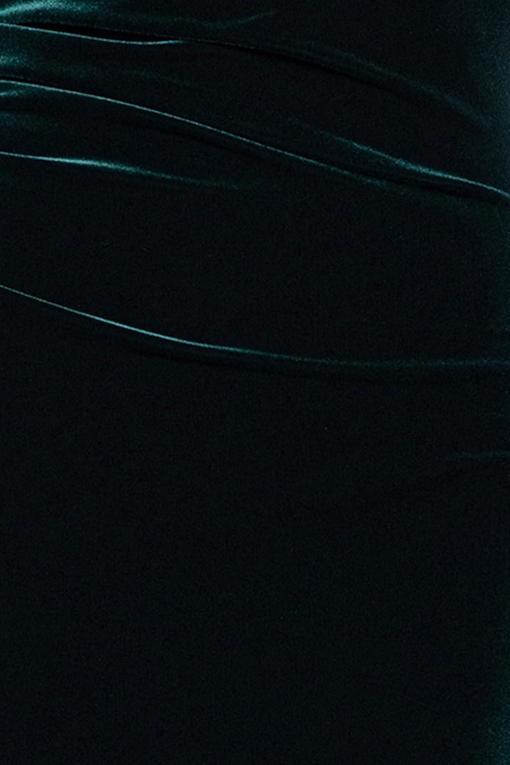 imageXscape Womens OffTheShoulder Velvet Long Sleeve Maxi Dress with Vbar Neckline and Center Back ZipperHunter