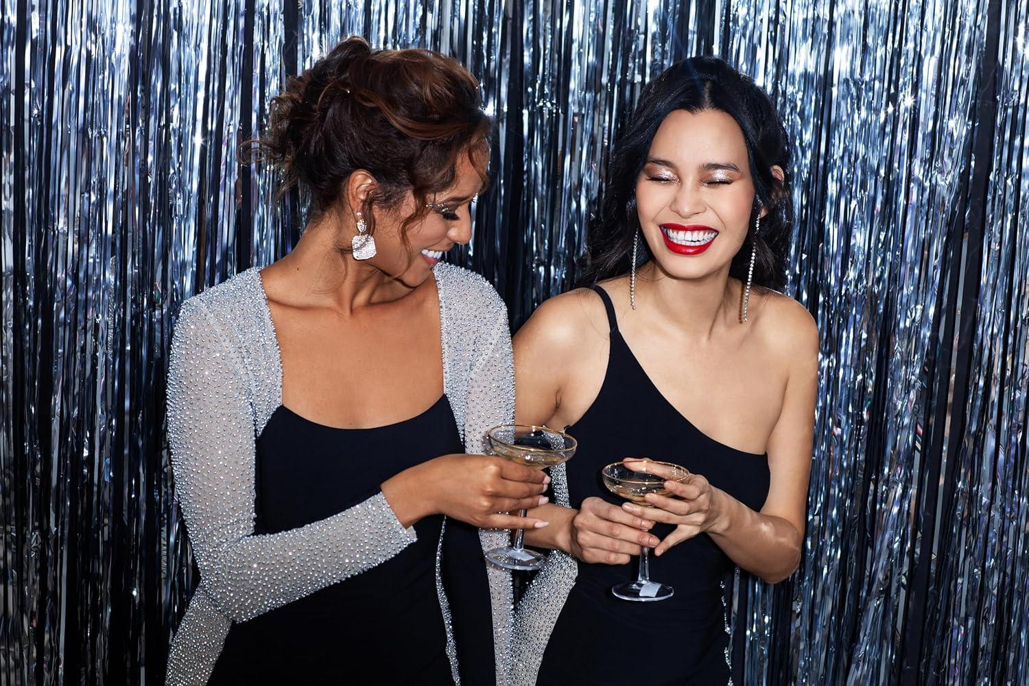 imageXscape Womens Square Neck Long Sleeve Beaded Contour GownBlack Nude Silver