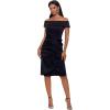imageXscape Womens Knee Length OffTheShoulder Scuba Side Ruched DressBlack