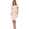 imageXscape Womens Short Scuba OffTheShoulder Ruffle Midi Dress with Center Back Zipper Blush 4