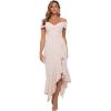 imageXscape Womens Sweetheart Neckline OffShoulder Crepe Midi Dress with Hanky Hem Blossom 10