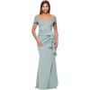imageXscape Womens Long Off Shoulder Sweetheart Neck Side Ruffle Gown Sage 16