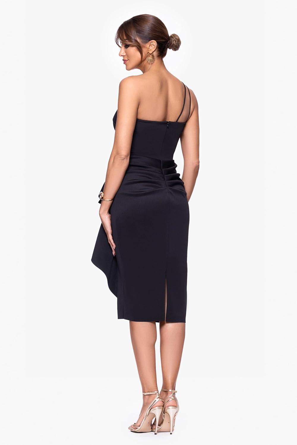 imageXscape Womens Xscape Womens Off The Shoulder Leg Slit Ruffle Floor Length DressBlack