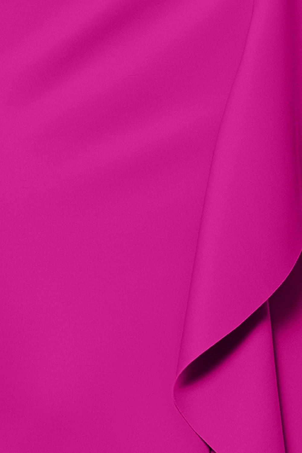 image:imageXscape Womens OneShoulder Gown with Cascading Ruffle Detail and Ruched WaistOrchid