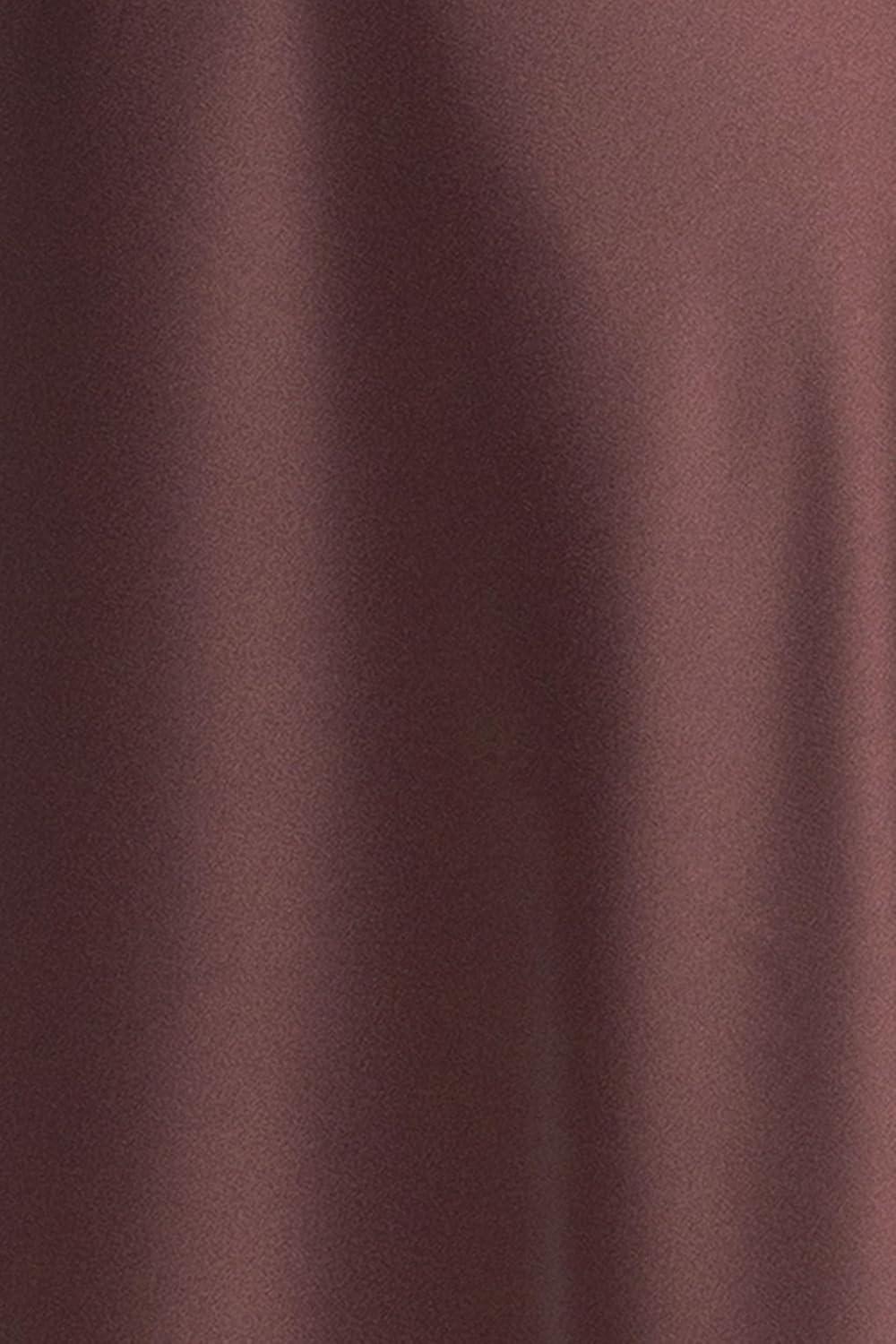 image:imageXscape Womens Satin Mock Neck Halter Floor Length DressChocolate