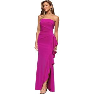 Xscape Women’s Techno Scuba Strapless Floor Length Dress(Orchid)