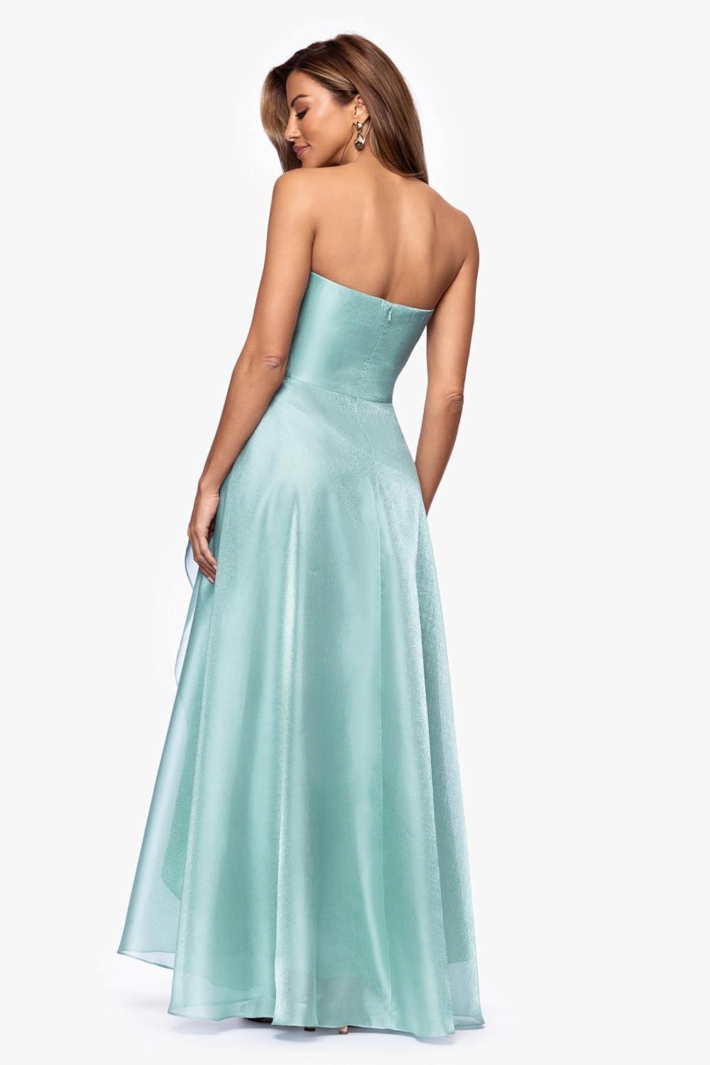 image:imageXscape Womens Organza Strapless Floor Length DressSeafoam