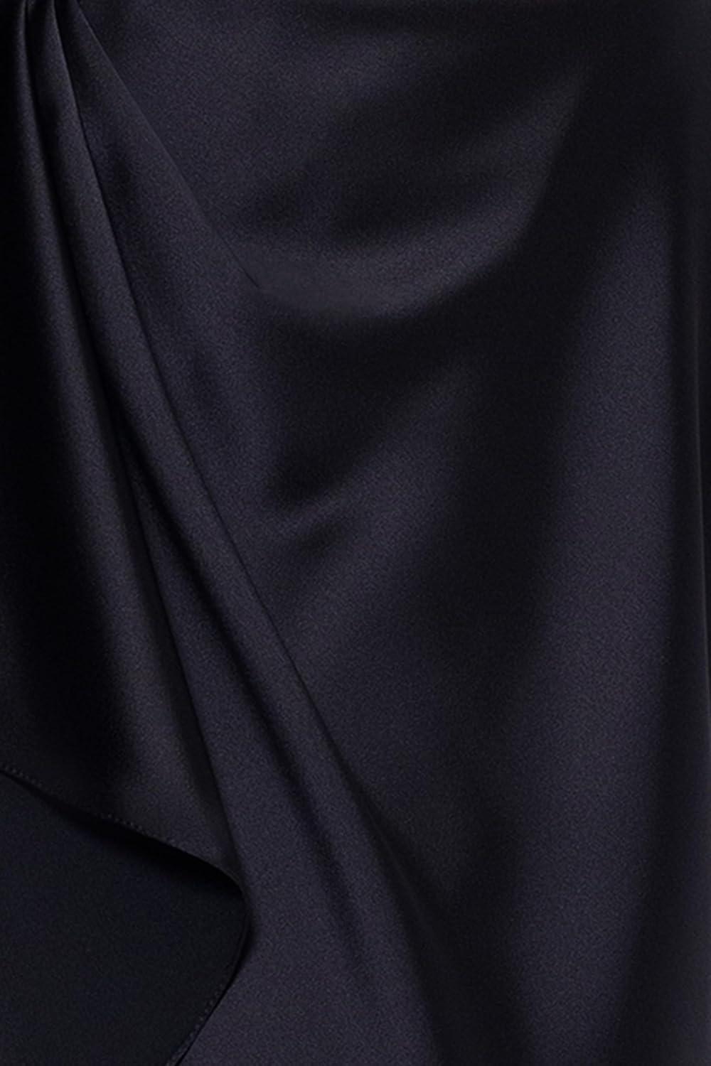 image:imageXscape Womens Long Satin Long Sleeve CollaredBlack