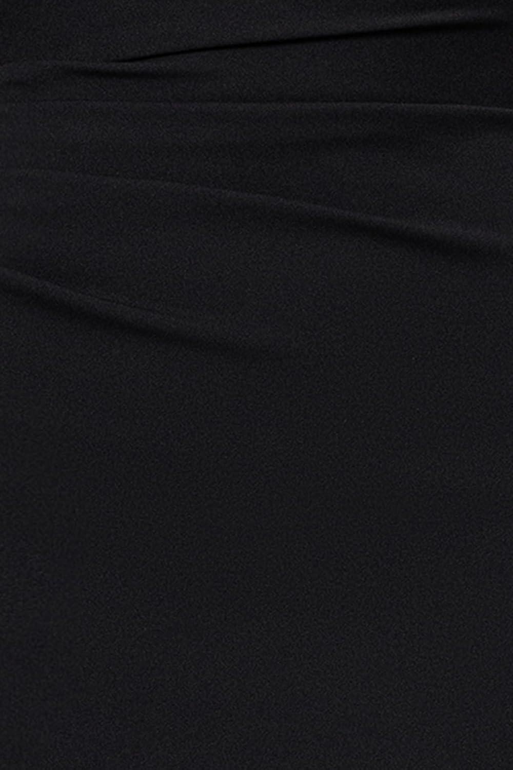 image:imageXscape Womens Scuba Crepe Asymmetrical Neck and Chiffon Sash Floor Length DressBlack
