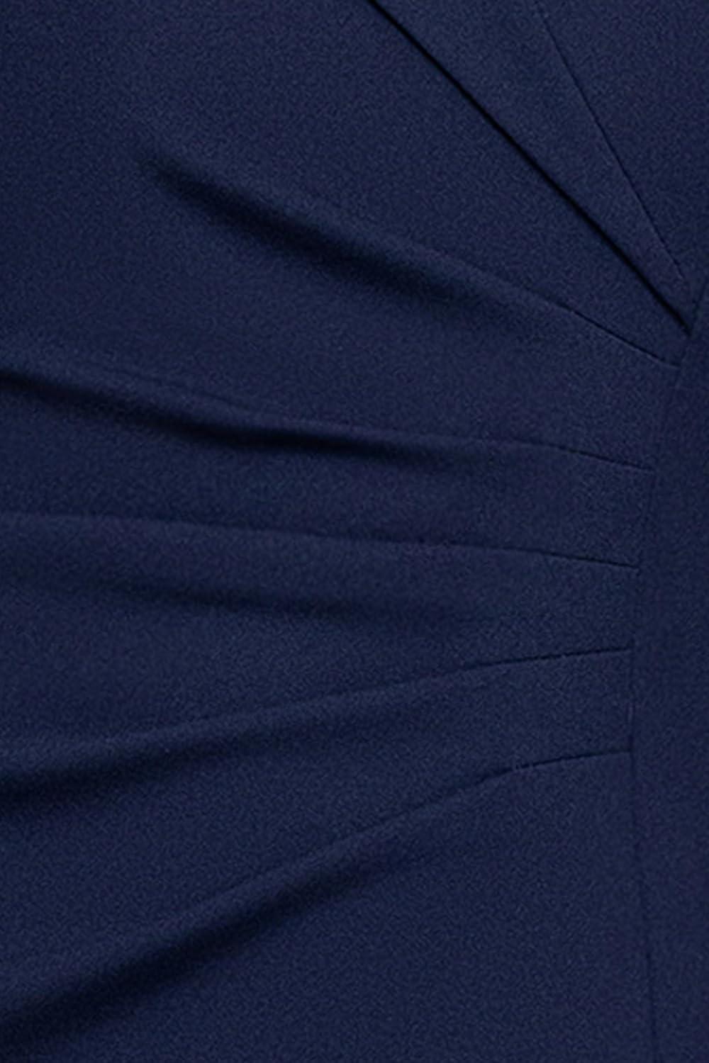 image:imageXscape Womens Scuba Crepe Off The Shoulder Chiffon Cape Sweetheart Neckline Floor Length DressNavy