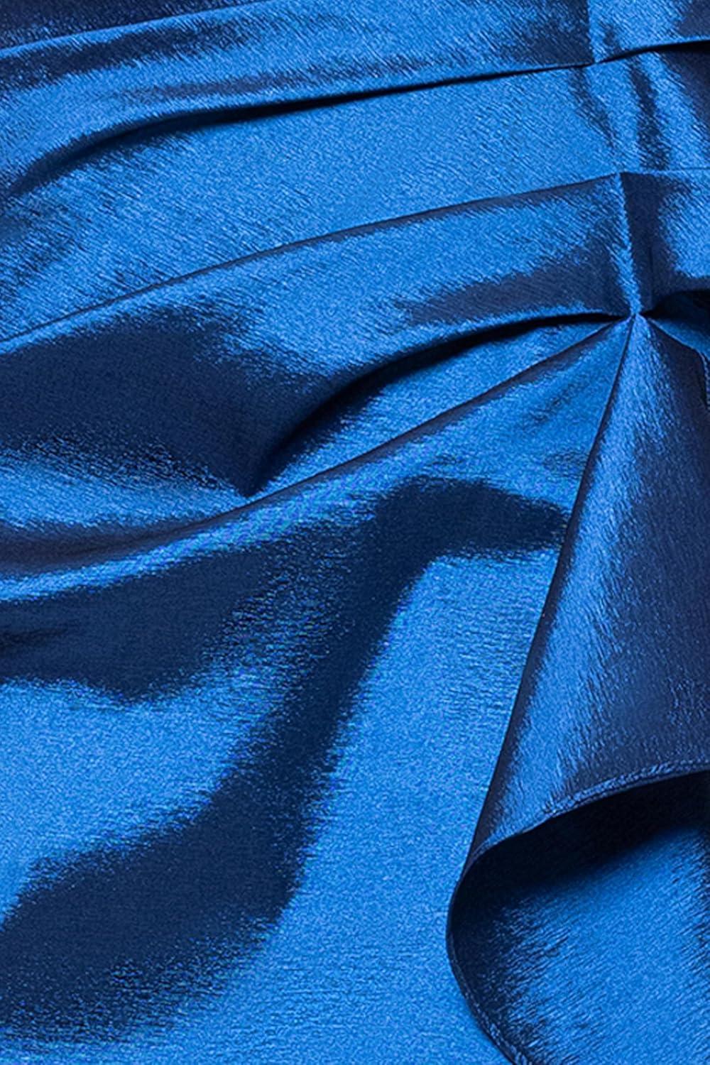 image:imageXscape Womens Taffeta Off The Shoulder Sweetheart Neckline Ruffle Floor Length Dress PetiteSapphire