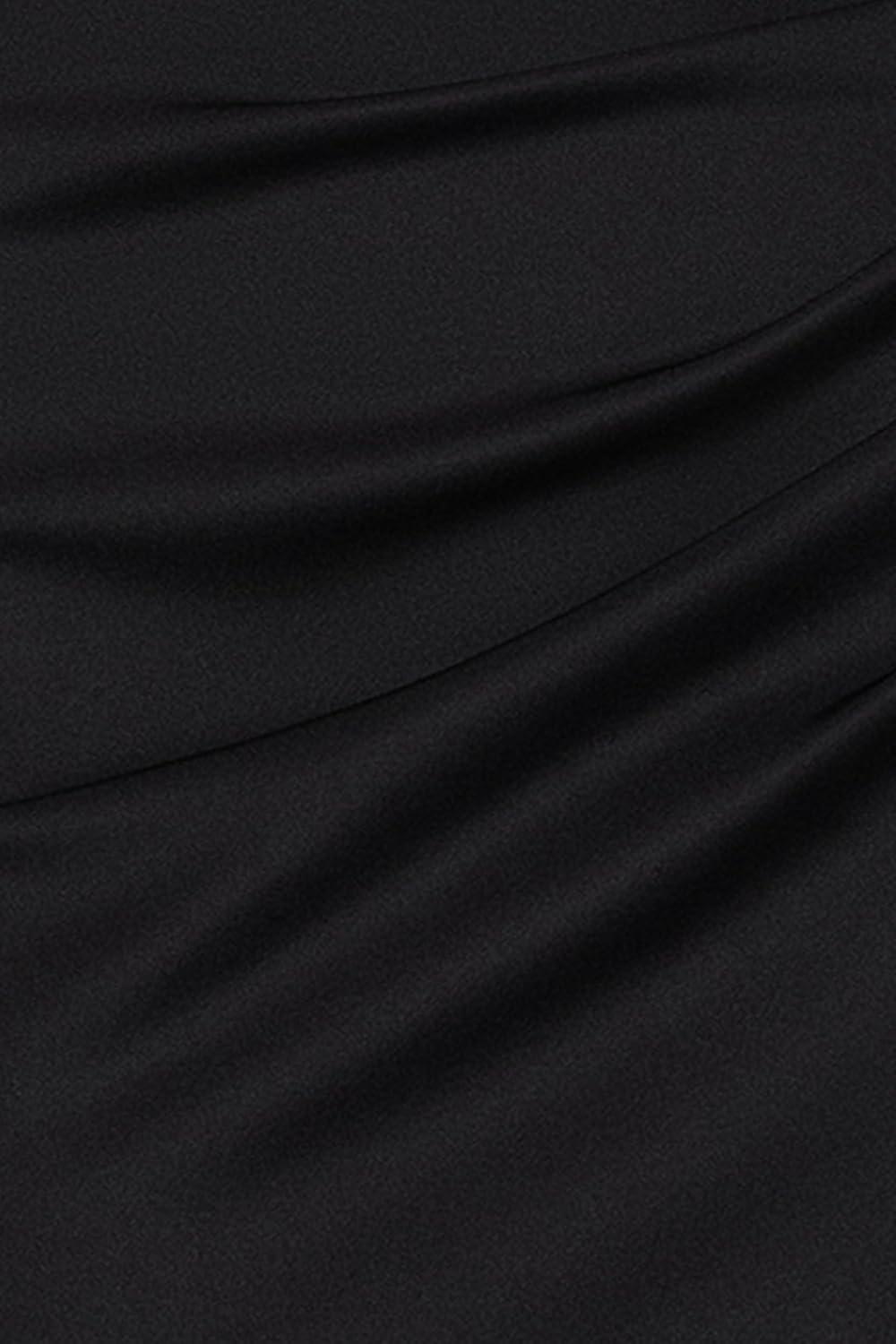 image:imageXscape Womens Techno Scuba One Shoulder Cape Skirt Floor Length DressBlack
