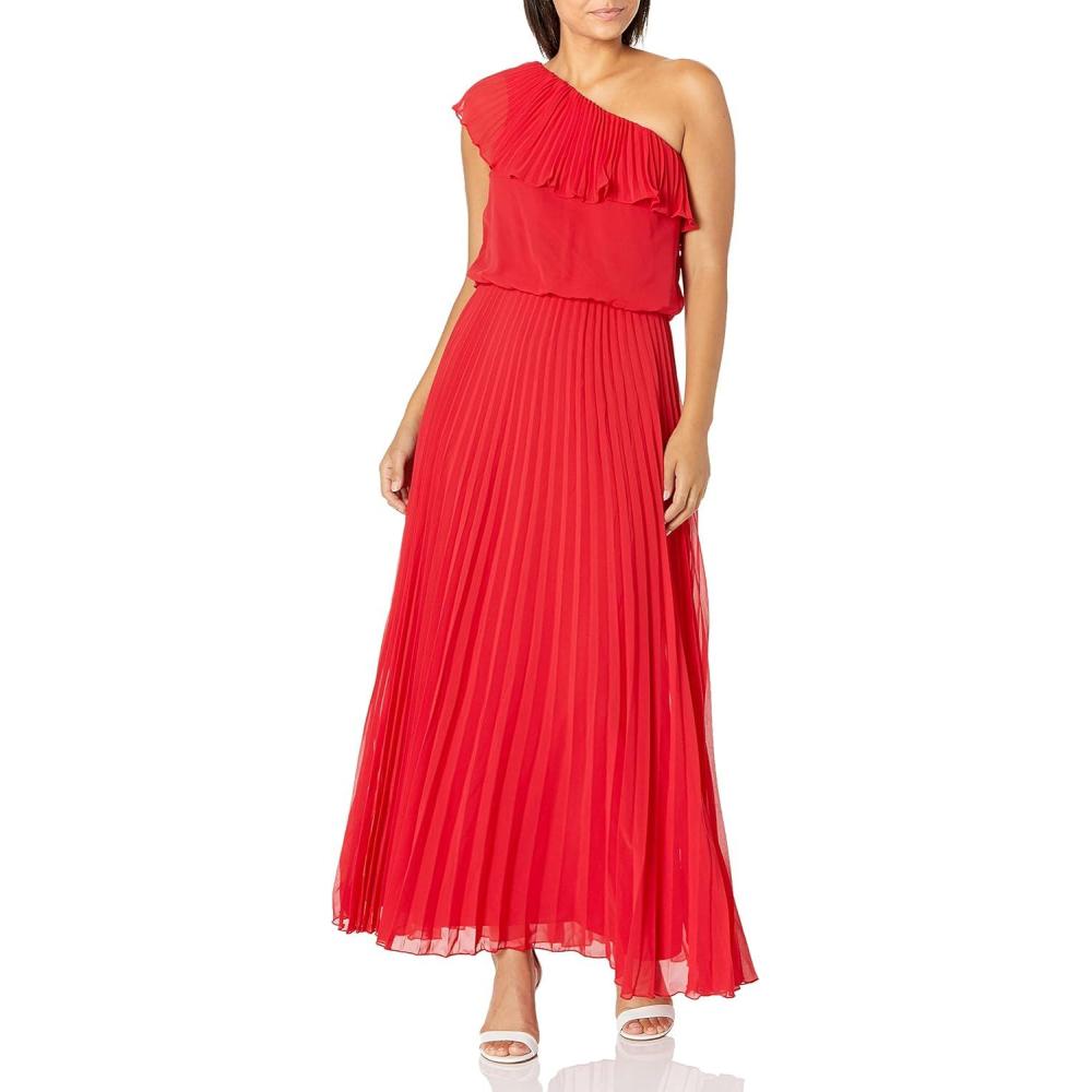 image:imageXscape Womens Long One Shoulder DressG Red