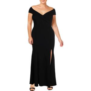 Xscape Women’s Women’s Off the Sholder Crepe Dress(Black)
