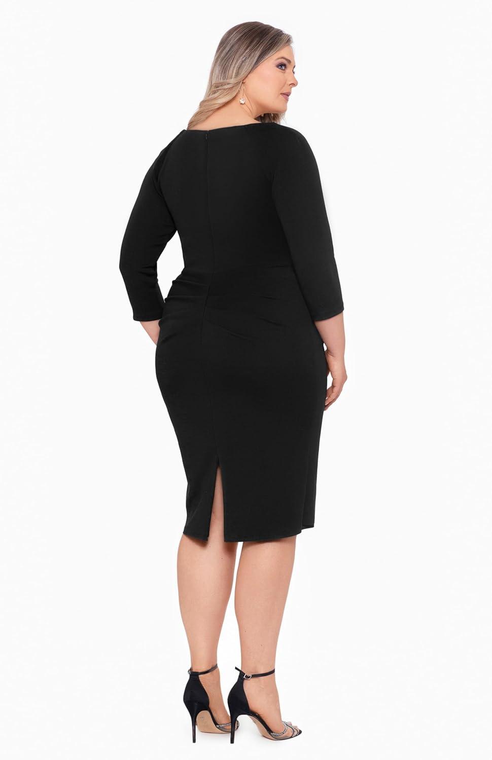 image:imageXscape Womens Xscape Womens Velvet Sweetheart Neck Off Shoulder Leg Slit Floor Length DressHunter