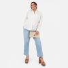 Lovedrobe Women&rsquo;s Ladies Long Sleeve Shirt Button-up Broderie Anglaise Floral Side Splits Cotton Casual Summer Occasion Blouse Femme(Blanc)