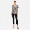 Lovedrobe Women&rsquo;s Ladies Wrap Top Short Puff Sleeve V-Neck Floral Floral Print Peplum Satin Blouse Smart Casual Office Wear Blouse Femme (Lot de 1)(Imprimé Animal Ivoire)