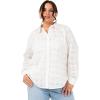 Lovedrobe Women&rsquo;s Ladies Long Sleeve Shirt Button-up Broderie Anglaise Floral Side Splits Cotton Casual Summer Occasion Blouse Femme(Blanc)