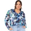 imageLovedrobe Womens Ladies Ruffle VNeck Long Sleeve Buttonup Frills Floral Print Metallic Smart Casual Office Wear Top Blouse FemmeBleu