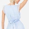 Anaya with Love Ladies Maxi Dress for Women V Neckline Sleeveless Frilly for Wedding Guest Bridesmaid Prom Long High Empire Waist Tiered Robe Femme (Lot de 1)(Light Blue)