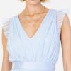 Anaya with Love Ladies Maxi Dress for Women V Neckline Sleeveless Frilly for Wedding Guest Bridesmaid Prom Long High Empire Waist Tiered Robe Femme (Lot de 1)(Light Blue)