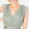 Anaya with Love Ladies Maxi Dress for Women V Neckline Sleeveless Frilly for Wedding Guest Bridesmaid Prom Long High Empire Waist Tiered Robe Femme (Lot de 1)(Frosted Green)