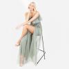 Anaya with Love Ladies Women Dress Maxi Short Sleeve Cami V Neckline Long Length Empire Waist Bridesmaid Wedding Guest Prom Robe Femme(Frosty Green)