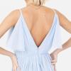 Anaya with Love Ladies Women Dress Maxi Short Sleeve Cami V Neckline Long Length Empire Waist Bridesmaid Wedding Guest Prom Robe Femme(Light Blue)