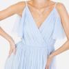 Anaya with Love Ladies Women Dress Maxi Short Sleeve Cami V Neckline Long Length Empire Waist Bridesmaid Wedding Guest Prom Robe Femme(Light Blue)