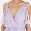 Anaya with Love Ladies Women Dress Maxi Short Sleeve Cami V Neckline Long Length Empire Waist Bridesmaid Wedding Guest Prom Robe Femme(Moody Lilac)
