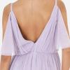 Anaya with Love Ladies Women Dress Maxi Short Sleeve Cami V Neckline Long Length Empire Waist Bridesmaid Wedding Guest Prom Robe Femme(Moody Lilac)