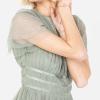 Anaya with Love Women&rsquo;s Ladies Midaxi Dress High Waist Keyhole Short Flutter Sleeve Crew Neckline for Wedding Guest Bridesmaids Prom(Frosty Green)