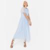 Anaya with Love Women&rsquo;s Ladies Midaxi Dress High Waist Keyhole Short Flutter Sleeve Crew Neckline for Wedding Guest Bridesmaids Prom(Light Blue)
