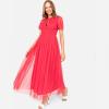 Anaya with Love Women&rsquo;s Ladies Midaxi Dress High Waist Keyhole Short Flutter Sleeve Crew Neckline for Wedding Guest Bridesmaids Prom(Paradise Pink)