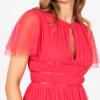 Anaya with Love Women&rsquo;s Ladies Midaxi Dress High Waist Keyhole Short Flutter Sleeve Crew Neckline for Wedding Guest Bridesmaids Prom(Paradise Pink)