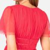 Anaya with Love Women&rsquo;s Ladies Midaxi Dress High Waist Keyhole Short Flutter Sleeve Crew Neckline for Wedding Guest Bridesmaids Prom(Paradise Pink)