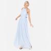 Anaya with LoveRobe Longue Robe De Soirée Robe Femme Chic Col Licou Long sans Manches avec Ceinture Robe De Bal Demoiselle d&rsquo;honneur(Bleu Clair)