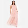 Anaya with LoveRobe Longue Robe De Soirée Robe Femme Chic Col Licou Long sans Manches avec Ceinture Robe De Bal Demoiselle d&rsquo;honneur(Blush Peach)