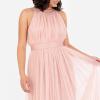 Anaya with LoveRobe Longue Robe De Soirée Robe Femme Chic Col Licou Long sans Manches avec Ceinture Robe De Bal Demoiselle d&rsquo;honneur(Blush Peach)