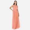 Anaya with LoveRobe Longue Robe De Soirée Robe Femme Chic Col Licou Long sans Manches avec Ceinture Robe De Bal Demoiselle d&rsquo;honneur(Corail)