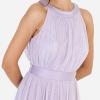 Anaya with LoveRobe Longue Robe De Soirée Robe Femme Chic Col Licou Long sans Manches avec Ceinture Robe De Bal Demoiselle d&rsquo;honneur(Lilas Pâle)