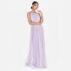 Anaya with LoveRobe Longue Robe De Soirée Robe Femme Chic Col Licou Long sans Manches avec Ceinture Robe De Bal Demoiselle d&rsquo;honneur(Lilas Pâle)