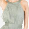 Anaya with LoveRobe Longue Robe De Soirée Robe Femme Chic Col Licou Long sans Manches avec Ceinture Robe De Bal Demoiselle d&rsquo;honneur(Vert Givré)
