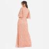 Maya Deluxe Women&rsquo;s Maxi Ladies Sequin Embellished Wrap A-Line Dress for Wedding Guest Bridesmaid Evening Prom Ball Occasion(Apricot Blush)