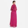 Maya Deluxe Women&rsquo;s Maxi Ladies Sequin Embellished Wrap A-Line Dress for Wedding Guest Bridesmaid Evening Prom Ball Occasion(Fuchsia)
