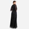 Maya Deluxe Women&rsquo;s Maxi Ladies Sequin Embellished Wrap A-Line Dress for Wedding Guest Bridesmaid Evening Prom Ball Occasion(Noir)