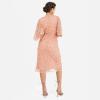 Maya Deluxe Womens Midi Ladies Sequin Embellished Cape Sleeve Wrap Dress for Wedding Guest Bridesmaid Cocktail Prom Evening Robe Femme(Apricot Blush)