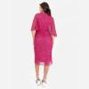 Maya Deluxe Womens Midi Ladies Sequin Embellished Cape Sleeve Wrap Dress for Wedding Guest Bridesmaid Cocktail Prom Evening Robe Femme(Fuchsia)