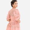Maya Deluxe Womens Midi Ladies Sequin Embellished Short Sleeve Dress for Wedding Guest Bridesmaid Prom Ball Evening Occasion Robe Femme(Apricot Blush)