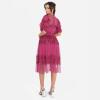 Maya Deluxe Womens Midi Ladies Sequin Embellished Short Sleeve Dress for Wedding Guest Bridesmaid Prom Ball Evening Occasion Robe Femme(Fuchsia)